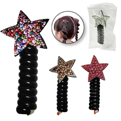 ACESSORIO PARA CABELO ELASTICO / RABICO DE PLASTICO COM ESTRELA 9,5X4CM