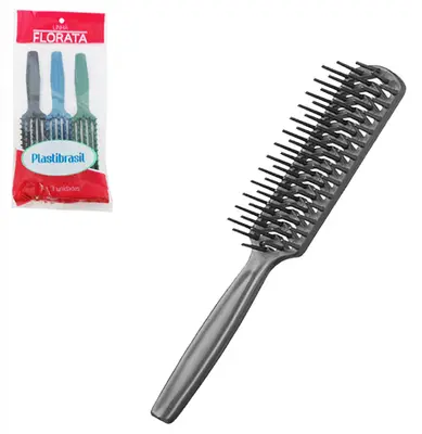 ESCOVA DE CABELO LINHA FLORATA COM 3 PECAS