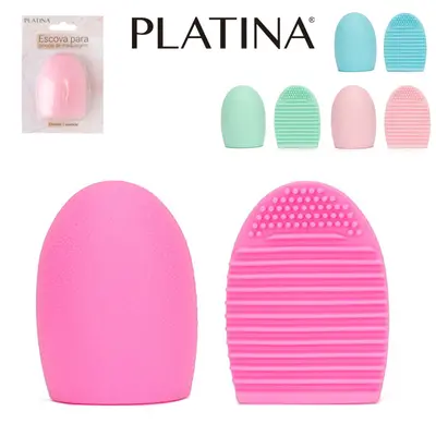 ESCOVA DE SILICONE PARA LIMPEZA DE PINCEL DE MAKE / MAQUIAGEM PLATINA 7,2X5,3X2,5CM