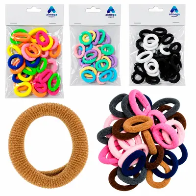 KIT ACESSORIOS PARA CABELO ELASTICO / RABICO COM 30 PECAS 2CM DE Ø