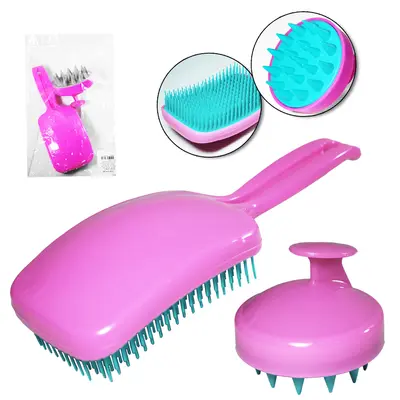 ESCOVA DE CABELO RAQUETE COM MASSAGEADOR DE PLASTICO
