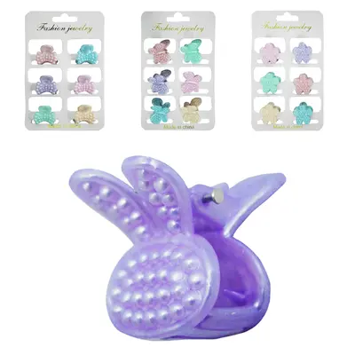 KIT ACESSORIOS PARA CABELO MINI PIRANHA COM 6 PECAS
