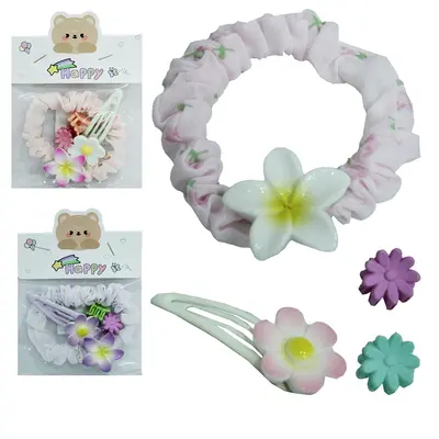 KIT ACESSORIOS PARA CABELO ELASTICO / RABICO + PRESILHA TIC TAC E MINI PIRANHA