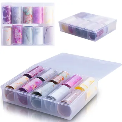 FOIL PARA UNHAS DECORADAS COM 10 PECAS 49X4CM NO ESTOJO
