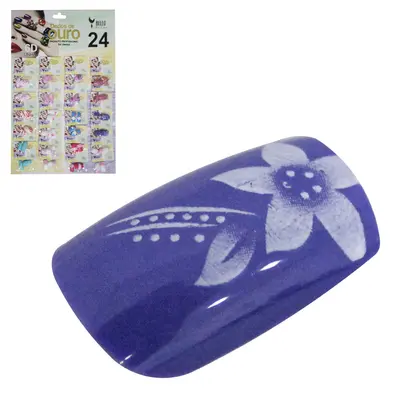 KIT DE UNHAS POSTICAS 6D COMUM DECORADAS PARA MAOS DEDOS DE OURO BELLO CHARME 288 PECAS