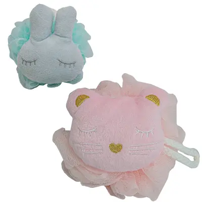 ESPONJA / BUCHA DE NYLON PARA BANHO COELHO 12CM