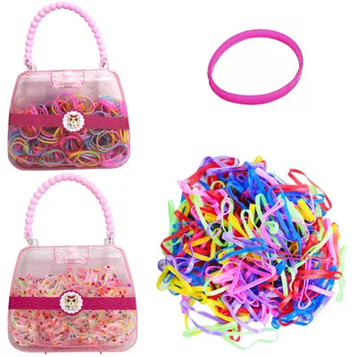 KIT ACESSORIOS PARA CABELO ELASTICO / RABICO NO ESTOJO BOLSA