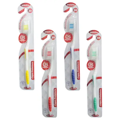 ESCOVA DENTAL MEDIA COM PROTETOR DE CERDA