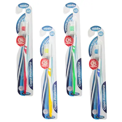 ESCOVA DENTAL MEDIA COM PROTETOR DE CERDA