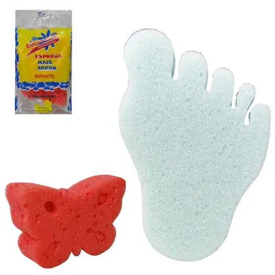 ESPONJA / BUCHA DE ESPUMA PARA BANHO INFANTIL SORTIDOS 120X80X25MM