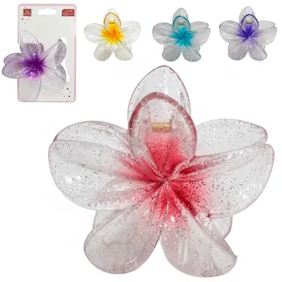 ACESSORIO PARA CABELO PIRANHA FLOR GLITTER 8CM