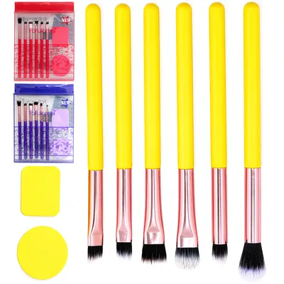 ESPONJA REDONDA / RETANGULAR COM PINCEL PARA MAKE / MAQUIAGEM NEW 8 PECAS