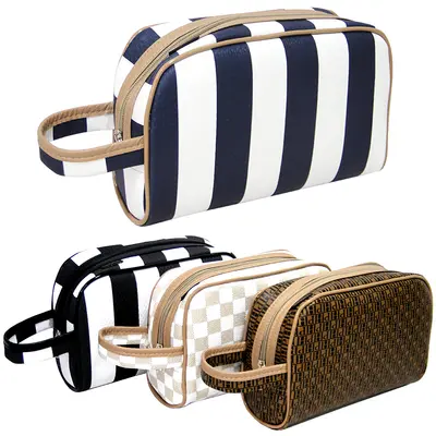 NECESSAIRE RETANGULAR UNISSEX ESTAMPAS SORTIDAS COM ALCA + ZIPER 23X15X8CM