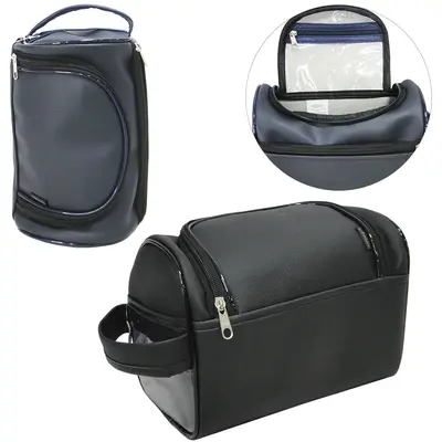 NECESSAIRE RETANGULAR MASCULINA COM ALCA + ZIPER COLORS 23X17X13CM