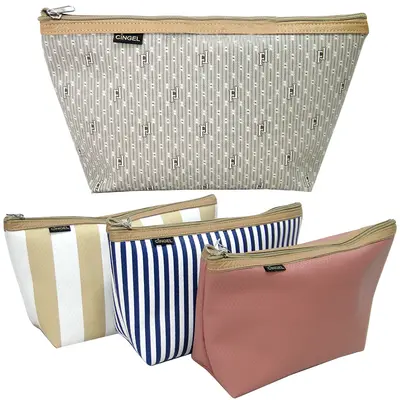 NECESSAIRE RETANGULAR UNISSEX ESTAMPAS SORTIDAS COM ZIPER 29X18X9CM