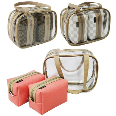 NECESSAIRE RETANGULAR UNISSEX ESTAMPAS SORTIDAS COM ZIPER 2 PECAS 13X9,5X8CM NA BOLSA