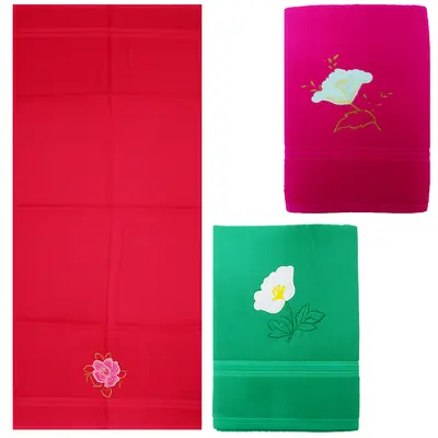 TOALHA DE BANHO DE ALGODAO SWD BORDADA 143X65CM