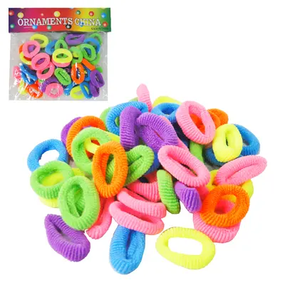 KIT ACESSORIOS PARA CABELO ELASTICO / RABICO COLORS COM 50 PECAS 2,5CM DE Ø NA SOLAPA