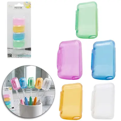 PROTETOR DE CERDA PARA ESCOVA DENTAL COLORS 5 PECAS 4X2X2CM