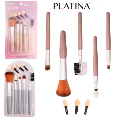 PINCEL PARA MAKE / MAQUIAGEM E ACESSORIOS PLATINA 8 PECAS