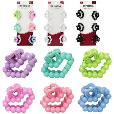 KIT ACESSORIOS PARA CABELO MINI PIRANHA COM 6 PECAS 2,5X2CM