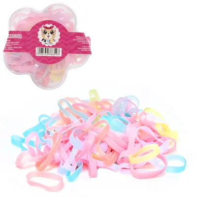 KIT ACESSORIOS PARA CABELO ELASTICO / RABICO 2,5CM DE Ø NO ESTOJO