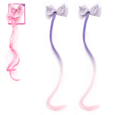 KIT ACESSORIOS PARA CABELO PRESILHA COM MECHA TRANCA 2 PECAS 33CM