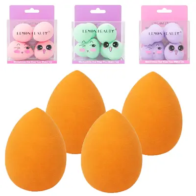 ESPONJA PARA MAQUIAGEM GOTA LEMON BEAUTY COM 4 PECAS 5X3CM DE Ø