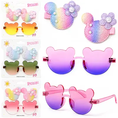 KIT BELEZA INFANTIL COM OCULOS URSO + 2 ACESSORIOS PARA CABELO PRESILHA SUMMER