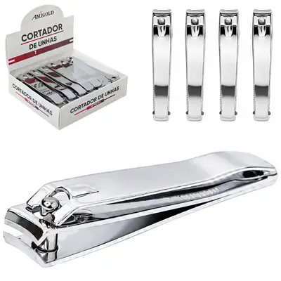 CORTADOR DE UNHA DE INOX COM 12 PECAS 7,5CM