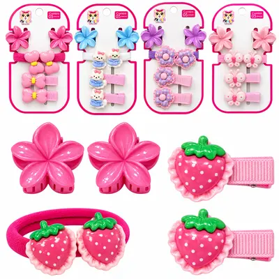 KIT ACESSORIOS PARA CABELO ELASTICO / RABICO + PRESILHA E MINI PIRANHA FX KIDS 6 PECAS