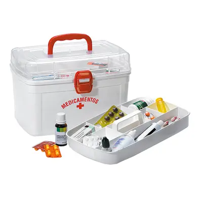 MALETA FRASQUEIRA DE PLASTICO MEDICAMENTOS GRANDE 28X19,8X18,8CM