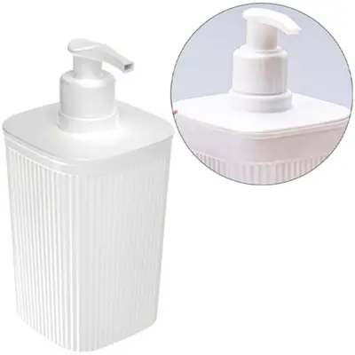 PORTA SABONETE LIQUIDO DE PLASTICO QUADRADO CLASSIC FRISOS BRANCO 420ML