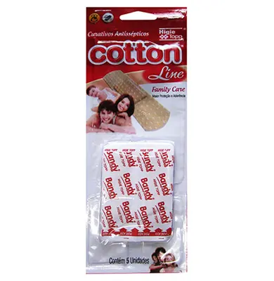 CURATIVO ANTISSEPTICOS COTTON LINE COM 5 PECAS