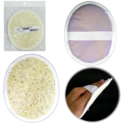 ESPONJA / BUCHA VEGETAL PARA BANHO REDONDA 12,5CM DE Ø NA SOLAPA