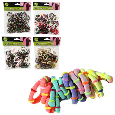 KIT ACESSORIOS PARA CABELO ELASTICO / RABICO COLORS 50 PECAS 3CM DE Ø