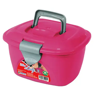 MALETA FRASQUEIRA DE PLASTICO LADY BOX ROSA 7'' 14,5X17X10CM