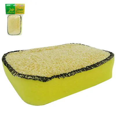 ESPONJA / BUCHA VEGETAL PARA BANHO CORPORAL 140X90X30MM NA SOLAPA