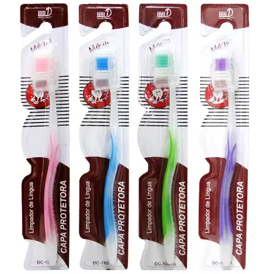 ESCOVA DENTAL MEDIA COM PROTETOR DE CERDA COLORS CRAFT