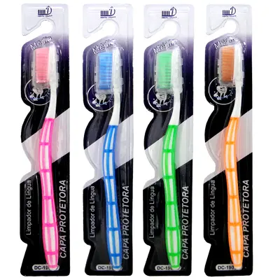 ESCOVA DENTAL MEDIA COM PROTETOR DE CERDA COLORS CRAFT
