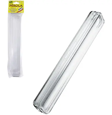 PORTA ESCOVA / ESTOJO DENTAL INDIVIDUAL DE ACRILICO RETANGULAR PEROLA 20X3,5CM