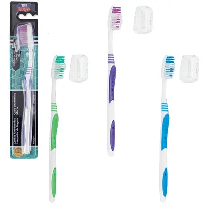 ESCOVA DENTAL MACIA COM PROTETOR DE CERDA COLORS TRI DENTE