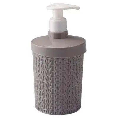 PORTA SABONETE LIQUIDO DE PLASTICO REDONDO RATTAN TRAMA COLORS 360ML
