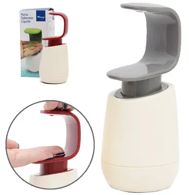 PORTA SABONETE LIQUIDO DE PLASTICO REDONDO COLORS 320ML NA CAIXA