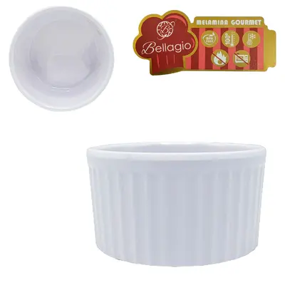 TIGELA RAMEQUIM DE MELAMINA REDONDA P GOURMET BRANCA 100ML 4X7CM DE Ø