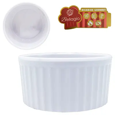 TIGELA RAMEQUIM DE MELAMINA REDONDA G GOURMET BRANCA 280ML 5X10CM DE Ø