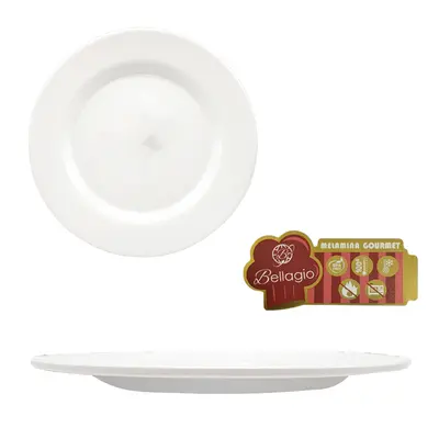 PRATO DE MELAMINA PARA SOBREMESA GOURMET BRANCO 1,9X20,3CM DE Ø