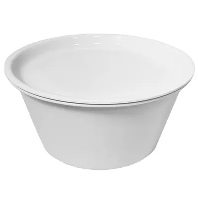 TIGELA DE MELAMINA REDONDA BRANCO COM TAMPA 1L 17,5CM DE Ø