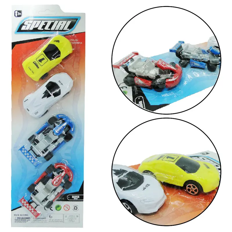 CARRO SPECIAL COLORS RODA LIVRE COM 4 PECAS NA CARTELA
