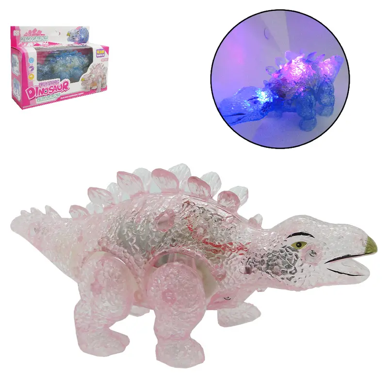 DINOSSAURO STEGOSAURUS PREHISTORIC COM SOM E LUZ 16X7,5CM A PILHA NA CAIXA